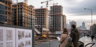 Строительство. Стройка. Семьи. Жильё. Новостройка. Ожидания. Изображение нейросети